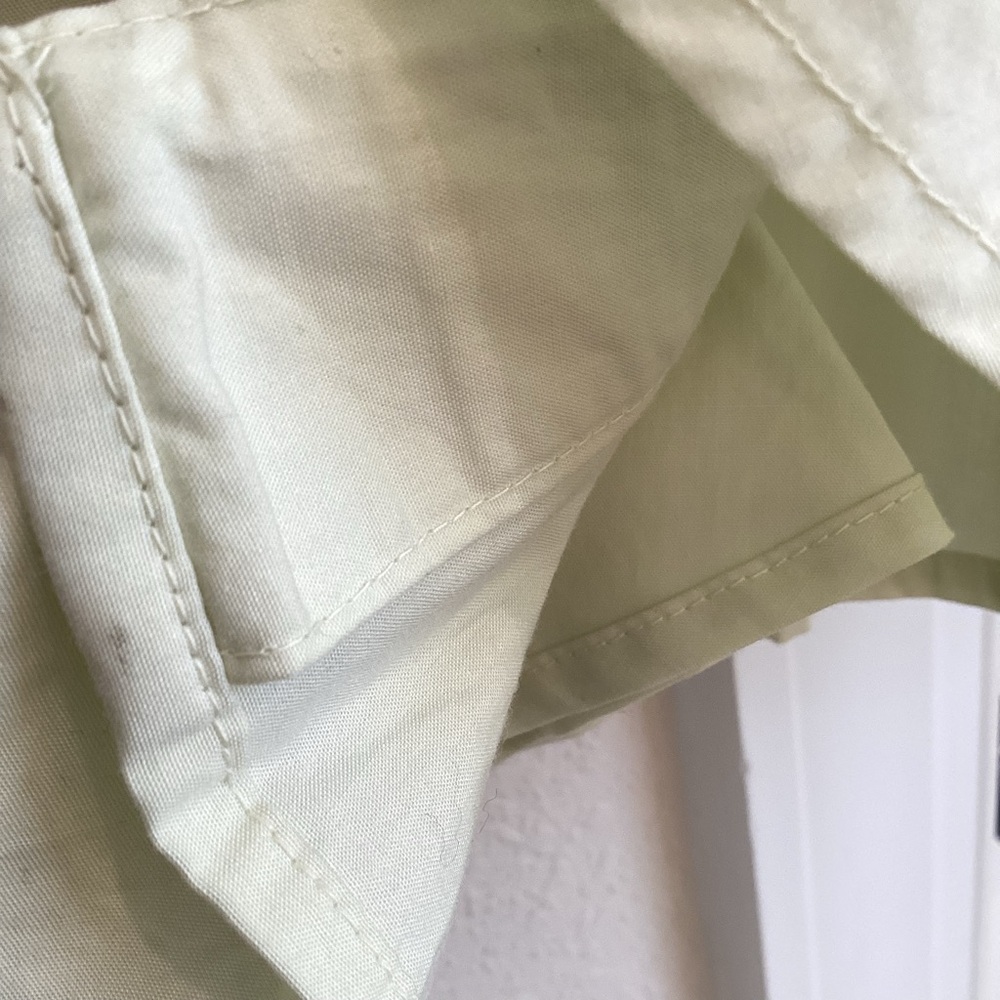 Anthropologie Tommie Cap-Sleeve Smocked Front Zip Blouse NEW Small Green Mint - Picture 9 of 13